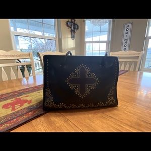 Studded Leather Cross Purse